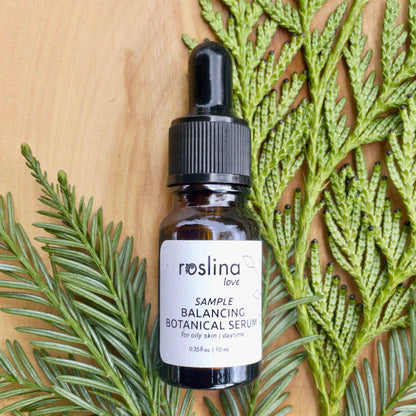 Organic facial serum for oily, acne‑prone skin – botanical formula for daytime use
