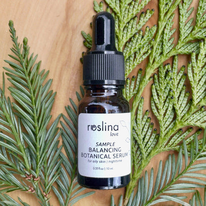 Organic facial serum for oily skin – botanical, balancing formula designed for nighttime use